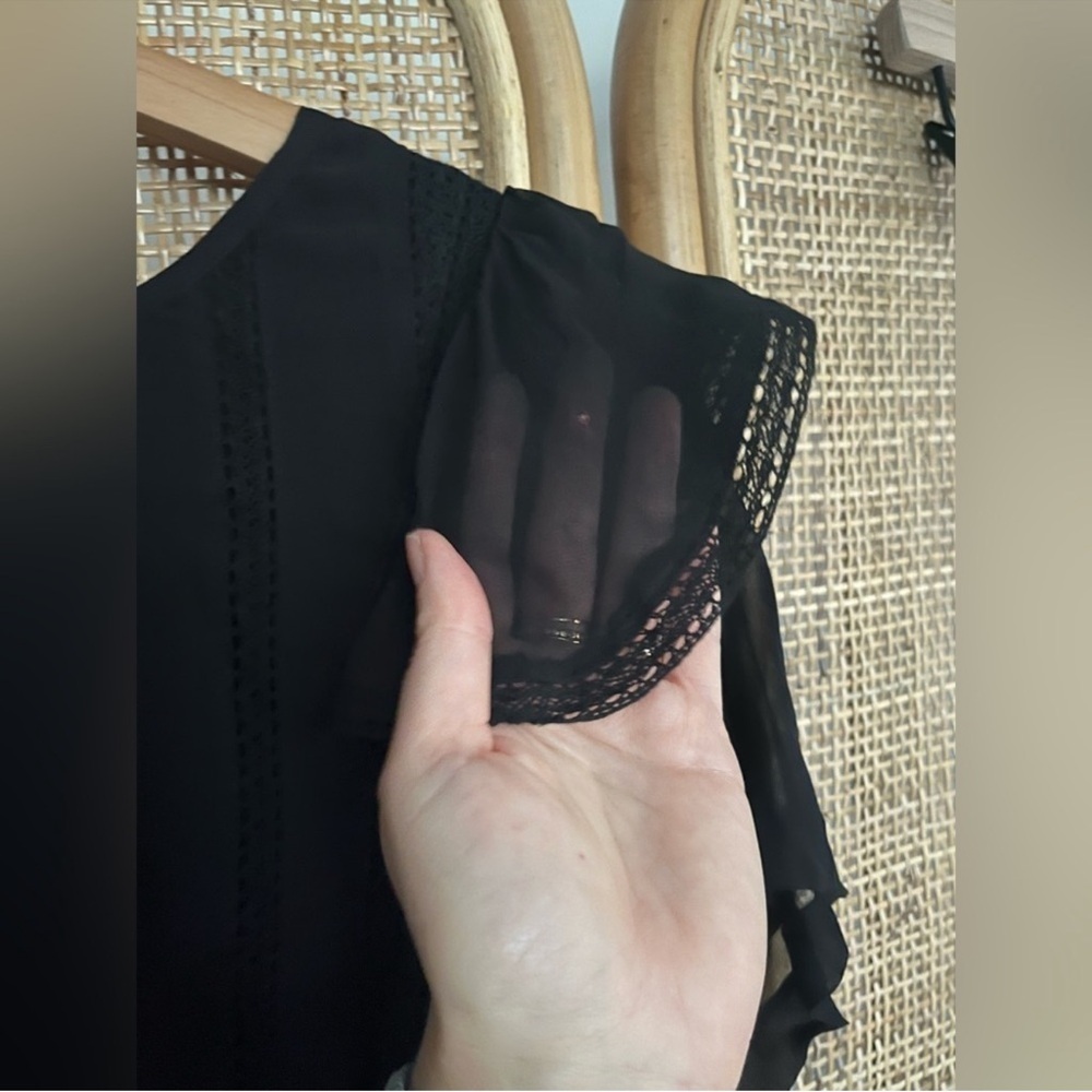 LoveShackFancy Black Ruffle Mini Dress - Picture 10 of 12